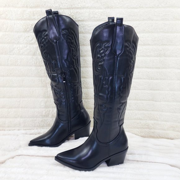 Mata Shoes Black Heeled Boots - Picture 1 of 13